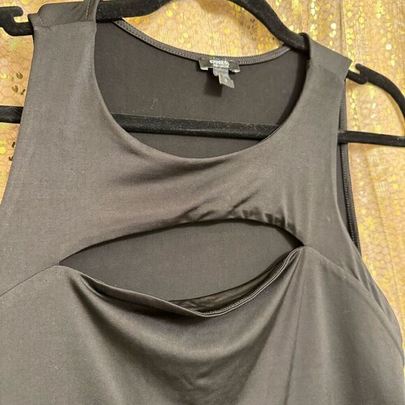 Express Black Cutout Body Contour High Neck Bodysuit Large - Picture 3 of 7